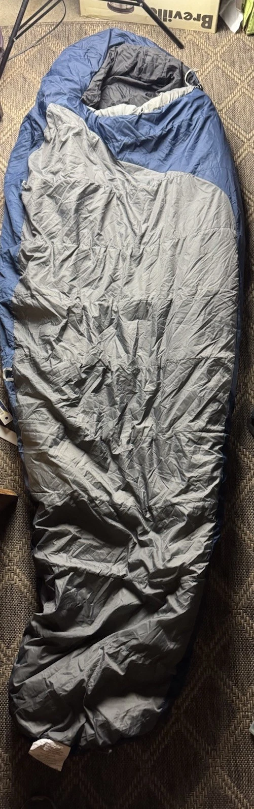 REI POLAR POD mummy sleeping bag adult blue 80"x62" Regular +25 F (no Carry Bag)
