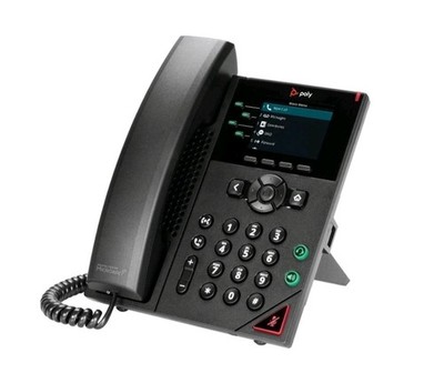 HP Poly VVX 250 IP Phone Corded- Corded Desktop Wall Mountable Black Model