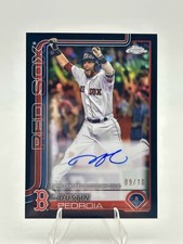 2025 Topps Chrome Update Dustin Pedroia Black Refractor Auto /10 ON CARD Red Sox