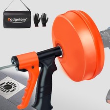 50FT Drain Snake for Clog Removal, Drill Powered & Manual Auger with Auto-Feed,