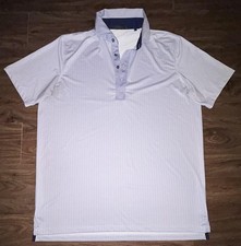 Greyson Polo Shirt Mens Large Gray Chevron Golf Performance Stretch Short Sleeve