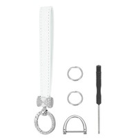 Leder SchlüSselanhäNger Auto SchlüSselanhäNger Halter Mit Schleife Silber/Weiß