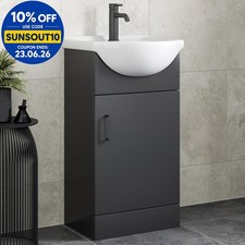 Avox Black Freestanding Cloakroom Vanity Unit with Basin - 450mm