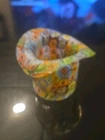 Vintage Murano Venetian Glass Millefiori Toothpick Holder  1.5 X 1.75