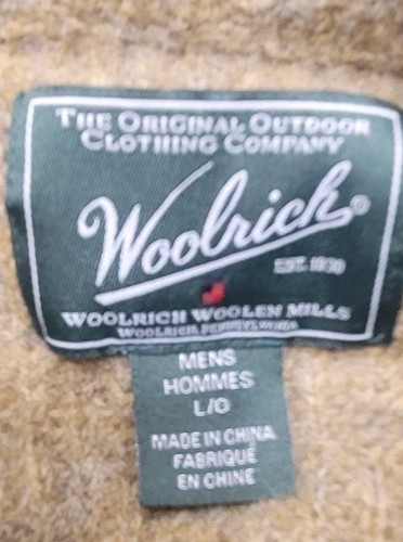 Vintage Woolrich Wool Sweater Men's LARGE Tan Quarter Pullover Hommes - Picture 12 of 15