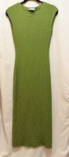 Mango Meringue Texture Midi Dress Cap Sleeve Mossy Green Size 2