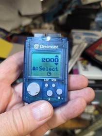 Sega Dreamcast Clear Blue VMU OEM Visual Memory Unit TESTED WORKS PERFECT #M18