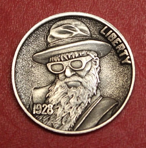 HOBO Buffalo Nickel Billy Gibbons ZZ Top Made from a Real US Buffalo Nickel