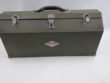 Vintage Sk Tool Metal Toolbox With Tray Usa Sherman Clove Chicago Early Badge