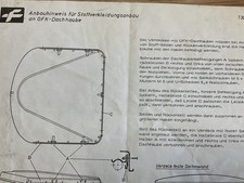 Anbauhinweis Fritzmeier für Stoffverkleidung an GFK Dachhaube, Original