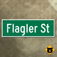 Miami Florida Flagler Street road sign highway drive 30x10