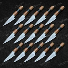 Hand Forged Lot Of 19 Damascus Steel Kitchen Knives With Sheaths, Chef Knives