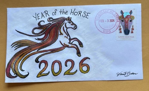 2026 Lunar New Year Forever Stamp C206 Chinese Lunar New Year Of The Horse OOAK