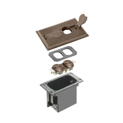 *OPEN BOX* Arlington® ARLFLBRF101BR Non-Metallic Floor Box, Brown
