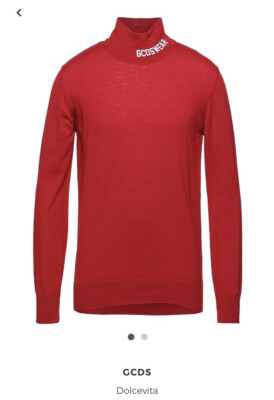 GCDS Herren Sweatshirt Logo am Hals Rot Größe L
