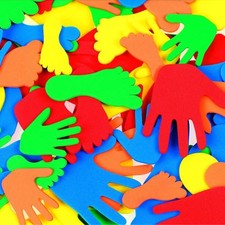 Hands Feet Foam Bright  Cut Out Collage Shapes Easy to Decorate for Children