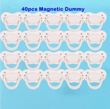40x Reborn Baby Magnetic Pacifiers White Lifelike Real Baby Doll Accessories DIY