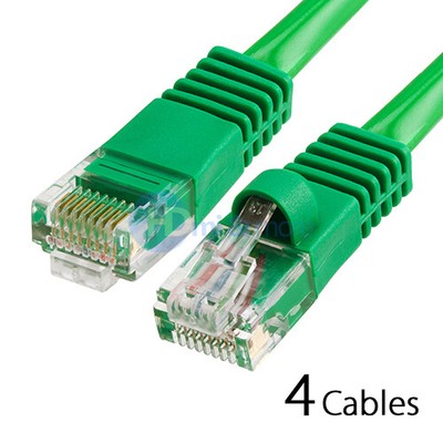 4x 75FT CAT5e Cable Ethernet Lan Network CAT5 RJ45 Patch Cord Internet Green
