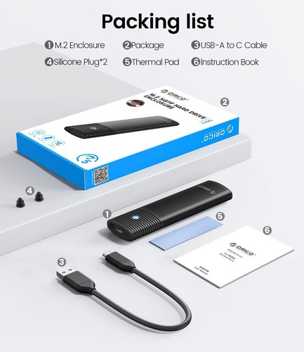 ORICO M.2 NVMe SATA USB 3.2 GEN2 Adapter Externes SSD Gehäuse Festplattengehäuse - Bild 35 von 82
