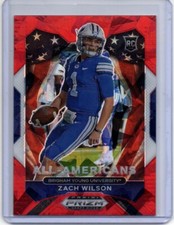 New York Jets Zach Wilson 2021 Prizm Draft Picks All-American Prizms Red Ice 