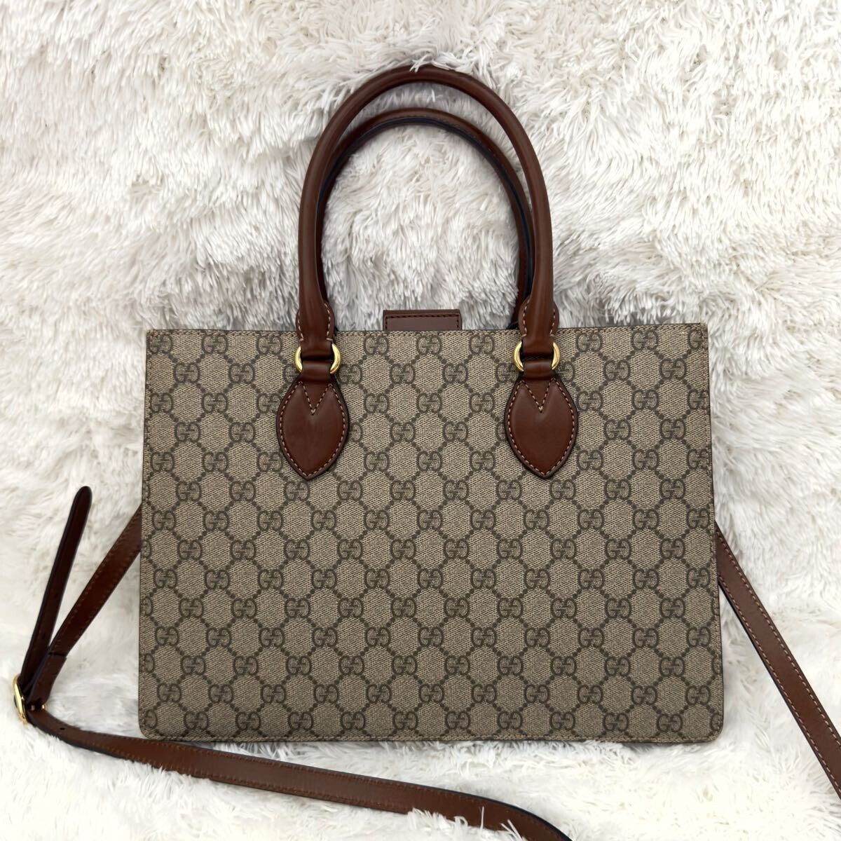 GUCCI GG Supreme Handbag Shoulder Bag 2-Way Gold | eBay