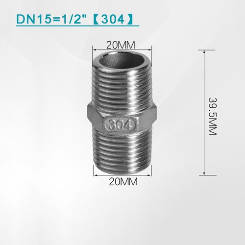 BSP Adaptor Male to Male Hex Nipple Coupling Connector 1/8" ~ 2" Stainless/Brass - Picture 13 of 92