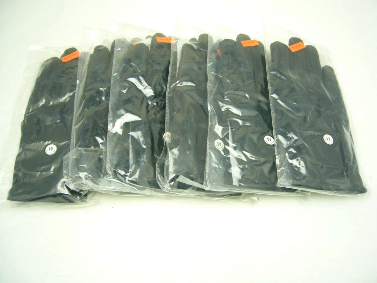 6 Paire Gants D'Équitation Synthétique Cuir Gr. M (6,5) Noir #215