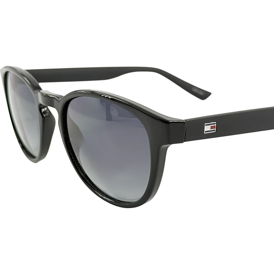 Очки солнцезащитные мужские пластиковые Tommy Hilfiger TH1422S 0D28 блестящие черные 52-21 круглые - Изображение 2 из 4