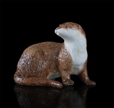 Otter handbemalte Fine Bone China Miniatur Figur