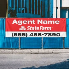 State Farm Insurance Agent name custom retail business vinyl banner sign flag