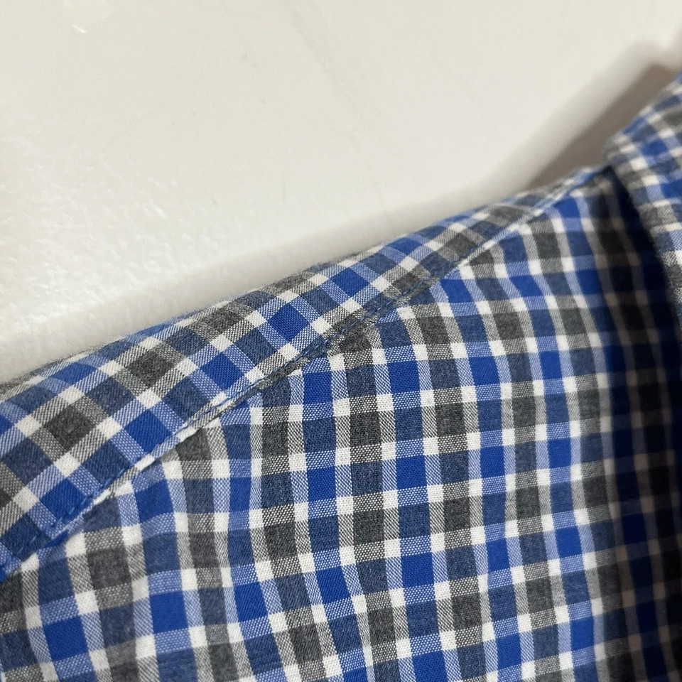 Camisa Jack Spade a Cuadros Abotonada Manga Larga Azul Negra Para Hombre Talla M Cuello Foto 3 de 4