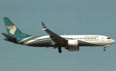 Oman Air Boeing 737 MAX A40-MI Dubai postcard