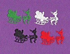 SANTA SLEIGH 3 Christmas die cuts scrapbook cards