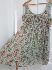 Pretty Zara Size S 8-10 Floral Print Mini Dress Tunic Top New