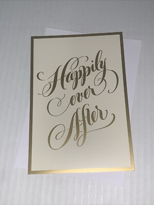 Hallmark Wedding/Congratulations Blank Card: Elegant Gold Happily Ever After