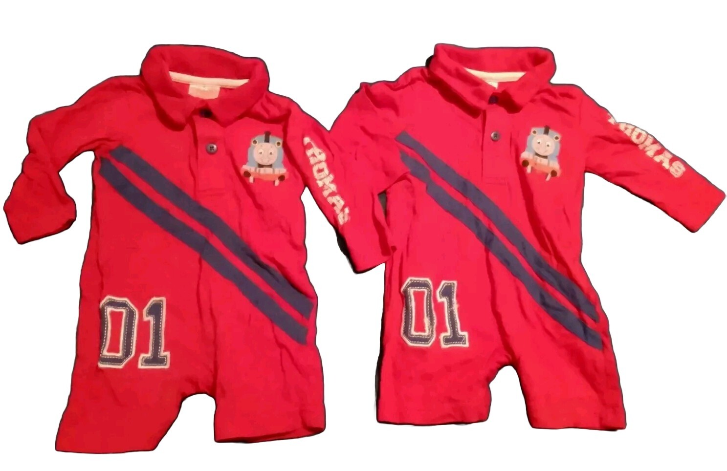 2 Thomas The Tank 0-3 mths Summer Romper Shorts Sleepsuits Bundle Set Pack