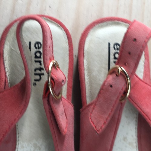Earth Shoes Womens 7 M Uptown Ursula Mule Slingback Pink Faux Suede Buckled - Picture 14 of 17