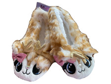 Claires Reindeer Youth SM/MD Slippers, Soft Plush RAIN