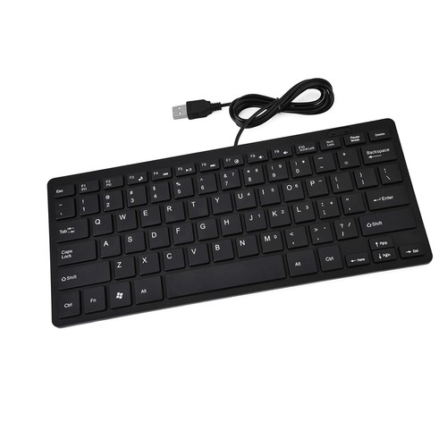 Black 78 Keys Ultra Thin Mini USB Wired Keyboard For Desktop Computer Laptop Set - Picture 14 of 22