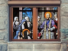 3D Church 179NAO Window Film Print Sticker Cling Stained Glass UV Block Fa