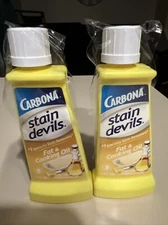 2 BOTTLE Carbona Stain Devils Specialty #5 Fat & Cooking Oil Remover 50ml 1.7oz