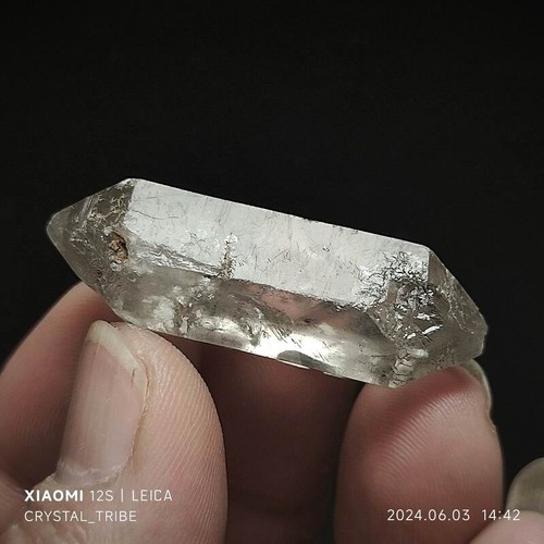 15g Natural Clear Skeletal Crystal Quartz Double Terminating Healing 4666 - Picture 12 of 19