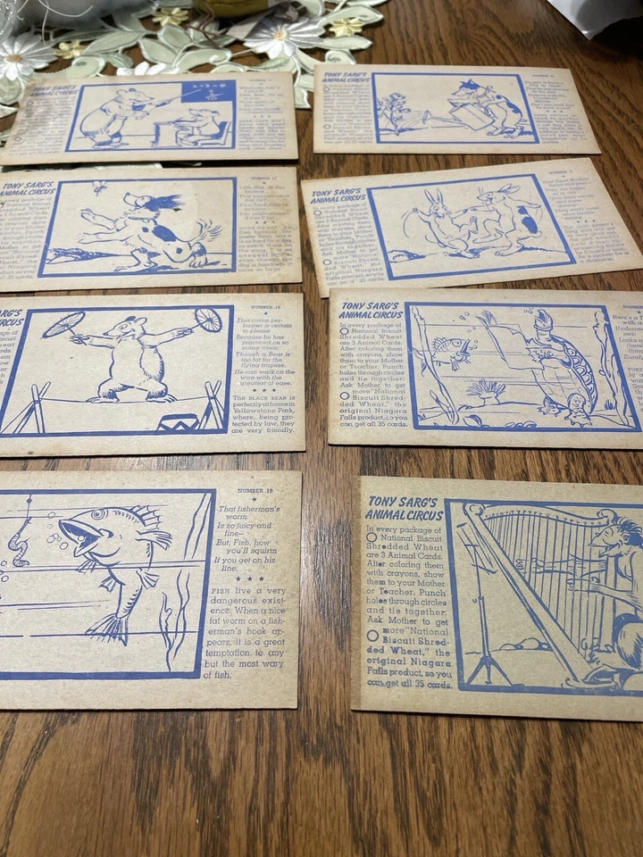 1938 Tony Sarg's Animal Circus Cards NABISCO Shredded Wheat Premiums-36 Cards - Image 4 of 4