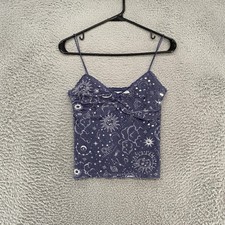 Stitch Pine Moon Star Tank Top Womens Small Blue Celestial Astrology Whimsical Stitch Pine Moon Star Tank Top Womens Small Blue Celestial Astrology Whimsical
