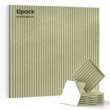 12 Pack Self-Adhesive Acoustic Wall Panels, Green 12x12 Inch 12 Pack