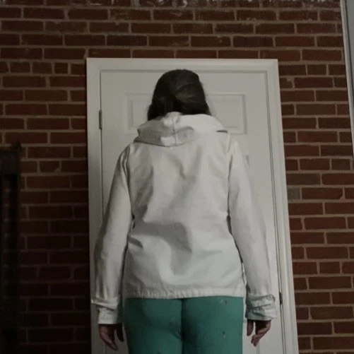 Merona Sudadera con Capucha Top Camisa Talla M Informal Con Capucha Blanco Foto 4 de 4