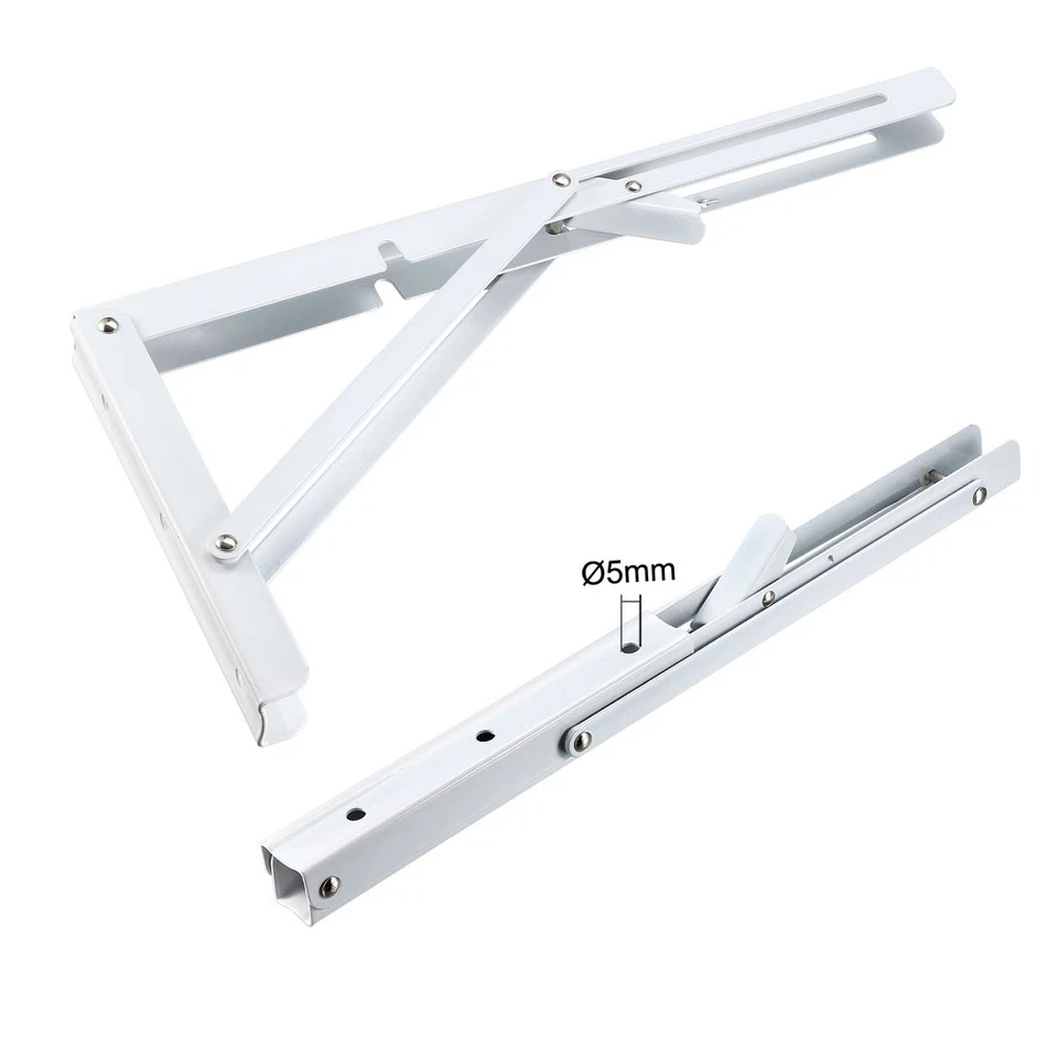 Folding Bracket 14" 350mm Shelf Table Desk Wall Mounted Support Long Release 2pc - Bild 3 von 4