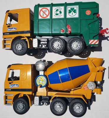 X2 VTG BRUDER #4143 MERCEDES BENZ ACTROS RECYCLING & CEMENT TRUCKS GERMANY 2001