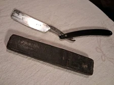 F. Fenney Tally Ho Straight Razor-Etched Face-Sheffield-Original Box-Prize Medal