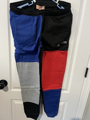 Reason Clothing Colorblock Jogger Sweatpants XL Multi Red Blue Black Gray